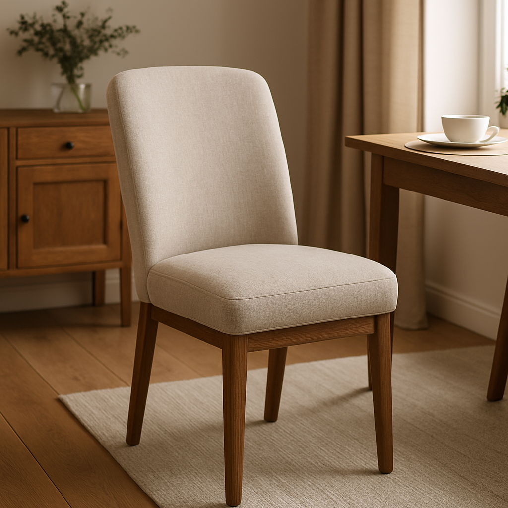 Elegant dining chair with wooden legs