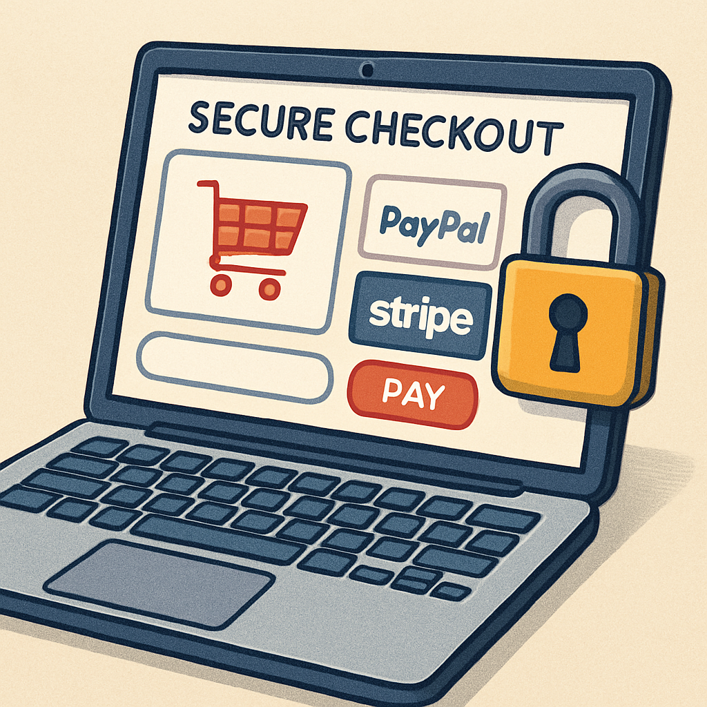 Secure checkout process illustration